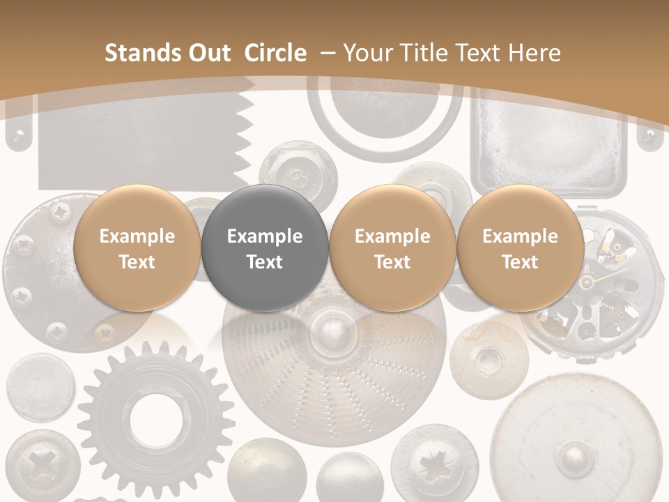 Rust Disc Cogwheel PowerPoint Template
