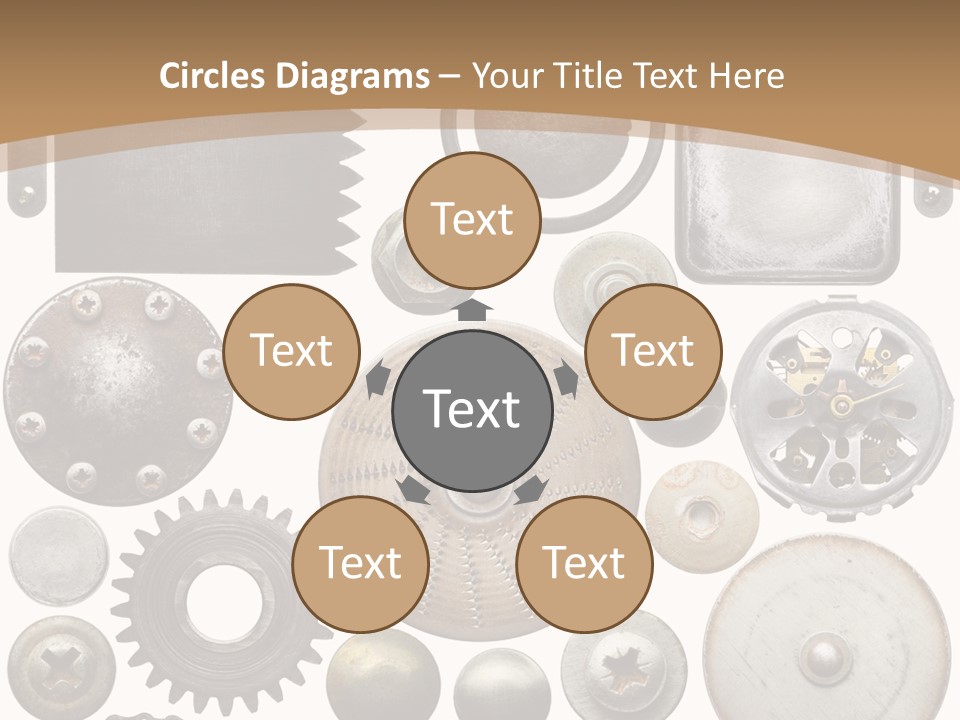 Rust Disc Cogwheel PowerPoint Template