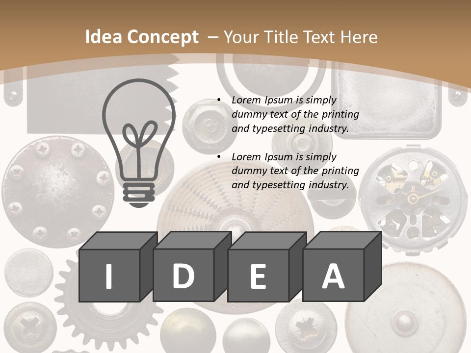 Rust Disc Cogwheel PowerPoint Template