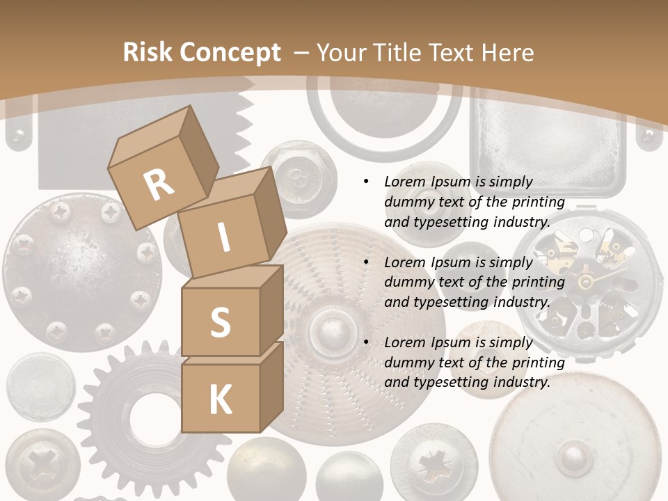 Rust Disc Cogwheel PowerPoint Template
