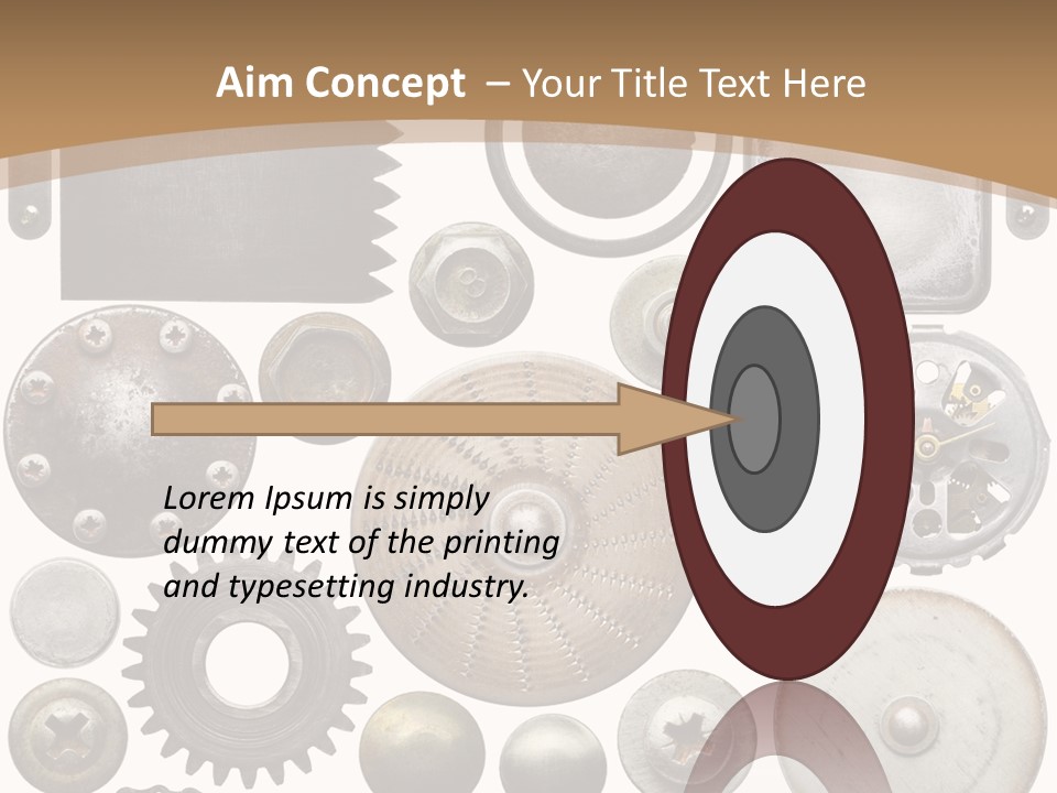 Rust Disc Cogwheel PowerPoint Template