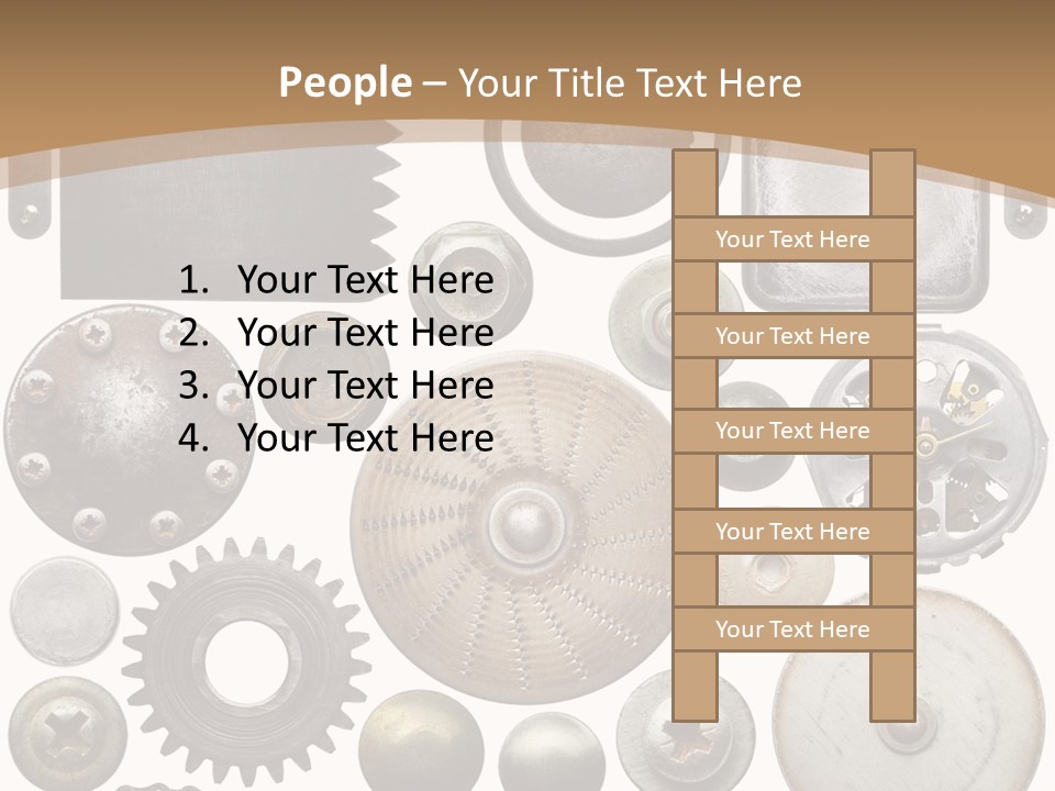 Rust Disc Cogwheel PowerPoint Template