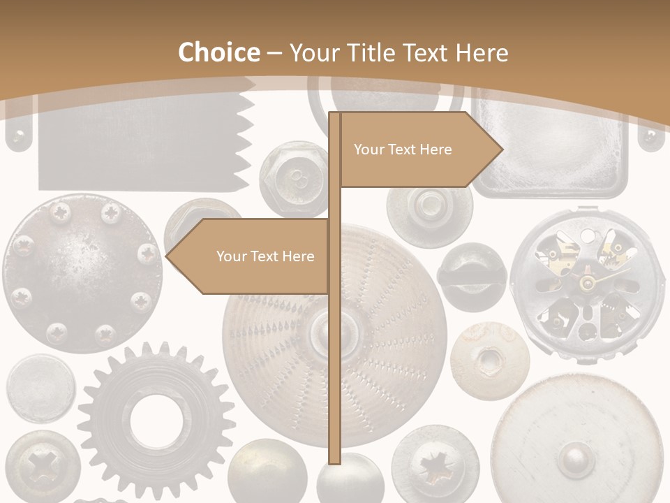 Rust Disc Cogwheel PowerPoint Template