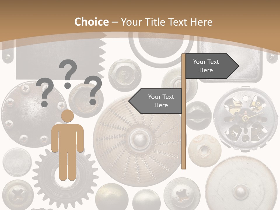 Rust Disc Cogwheel PowerPoint Template