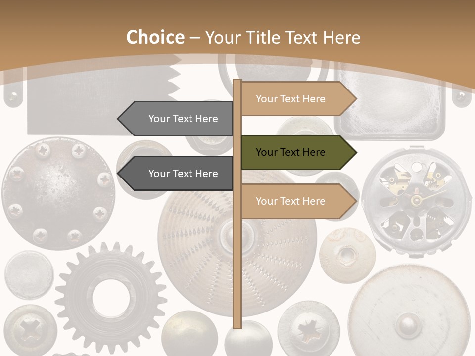 Rust Disc Cogwheel PowerPoint Template