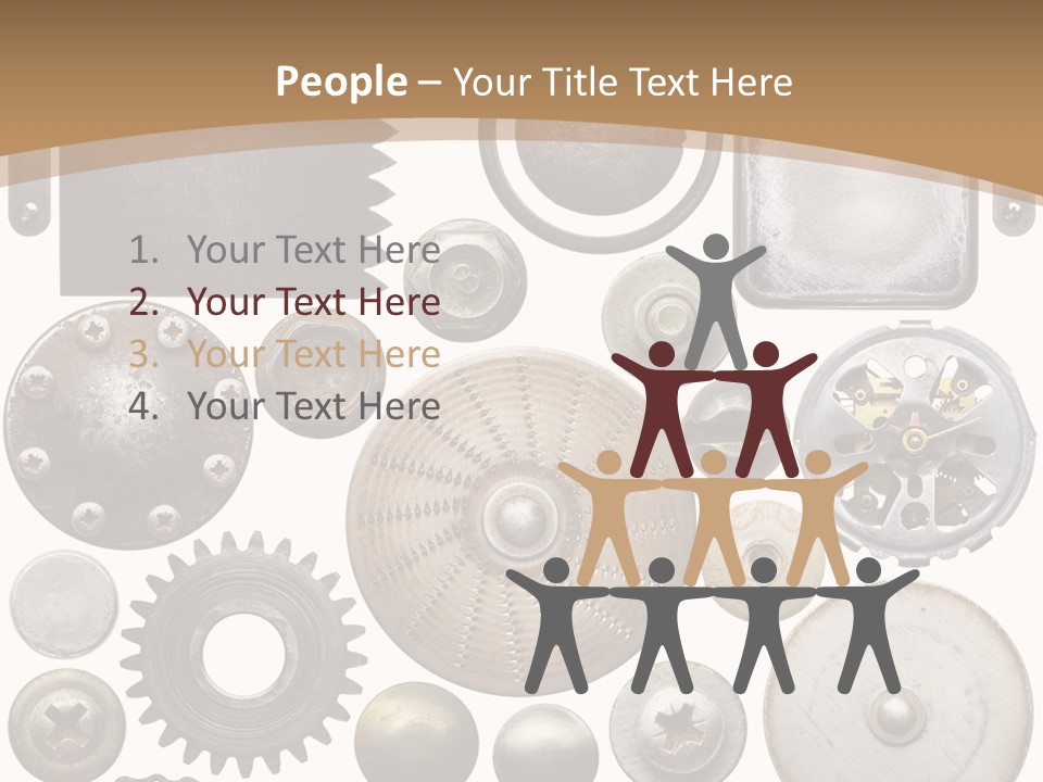Rust Disc Cogwheel PowerPoint Template