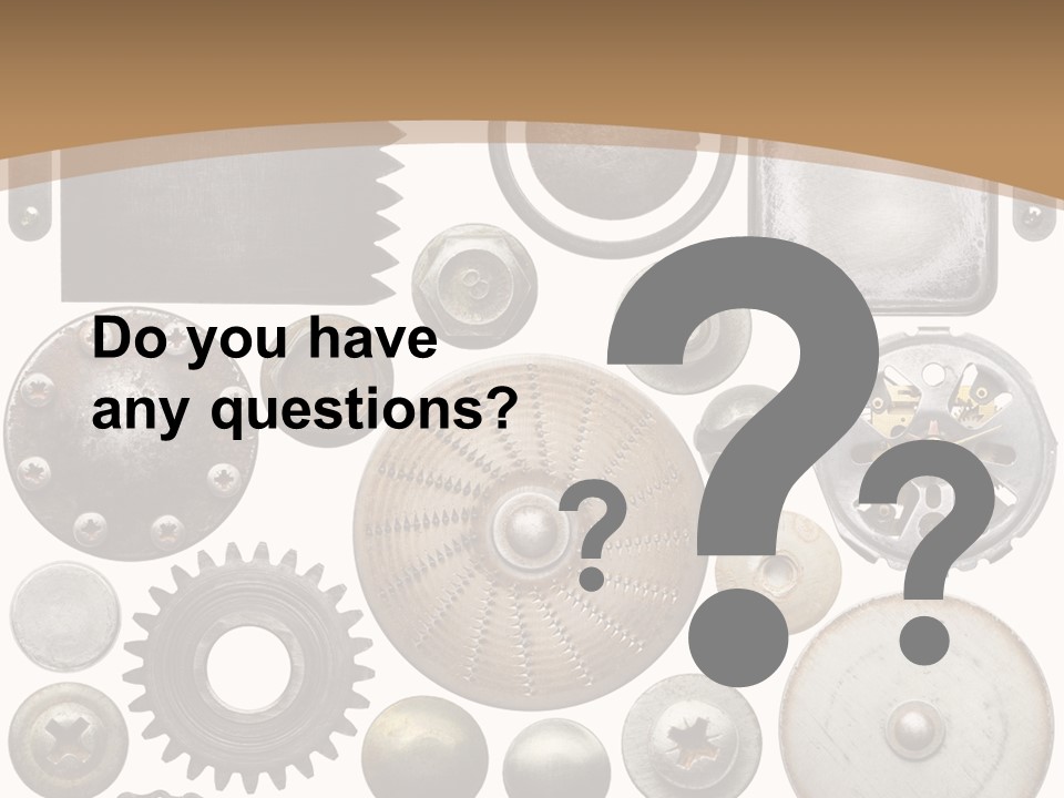 Rust Disc Cogwheel PowerPoint Template