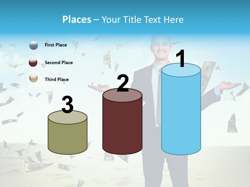 Man Standing Dollar PowerPoint Template