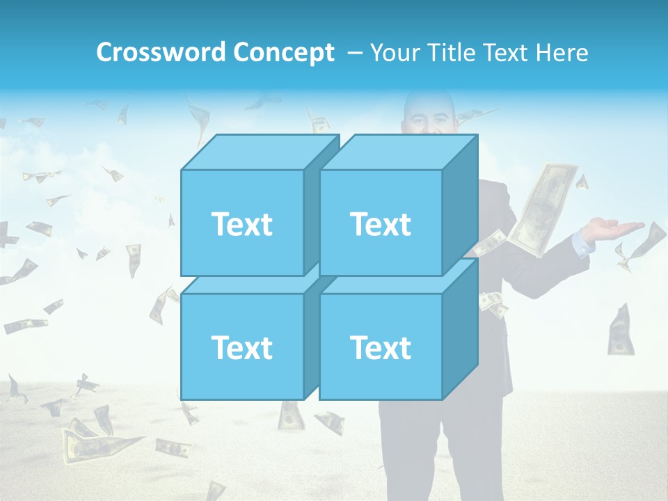 Man Standing Dollar PowerPoint Template