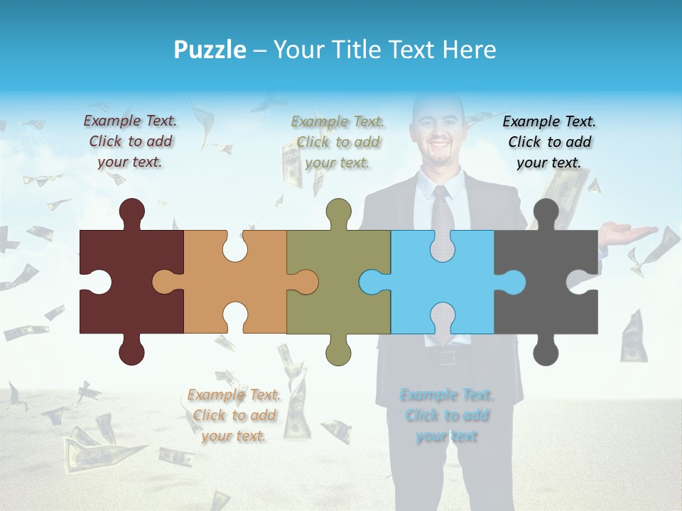 Man Standing Dollar PowerPoint Template