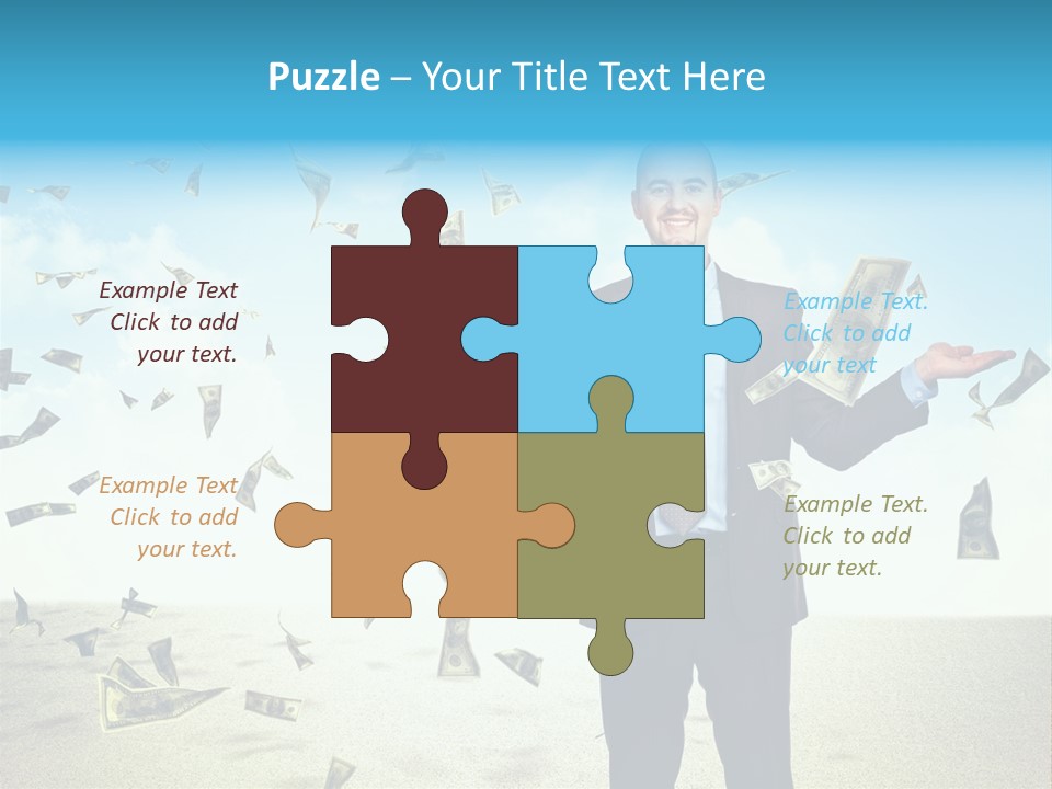 Man Standing Dollar PowerPoint Template