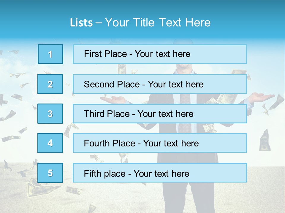 Man Standing Dollar PowerPoint Template