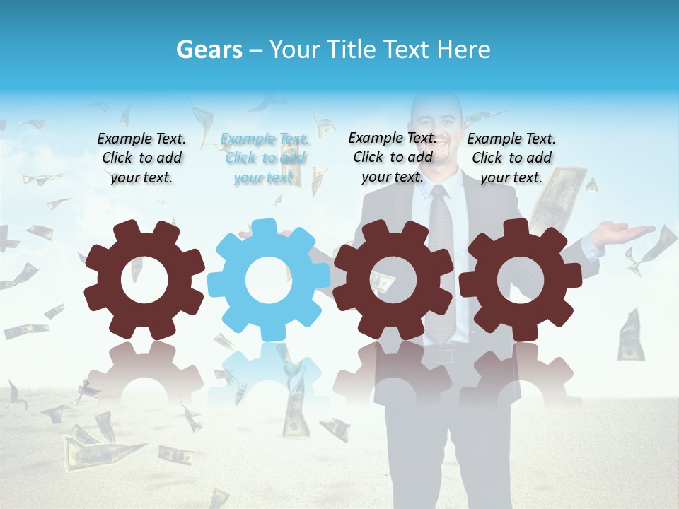 Man Standing Dollar PowerPoint Template