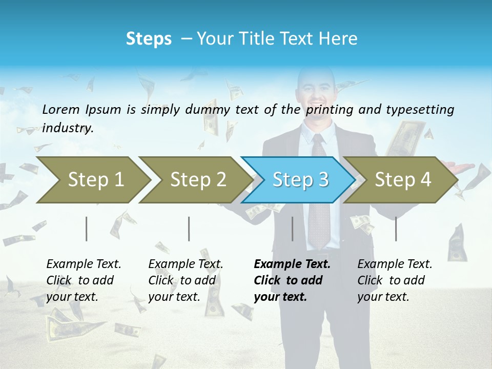 Man Standing Dollar PowerPoint Template