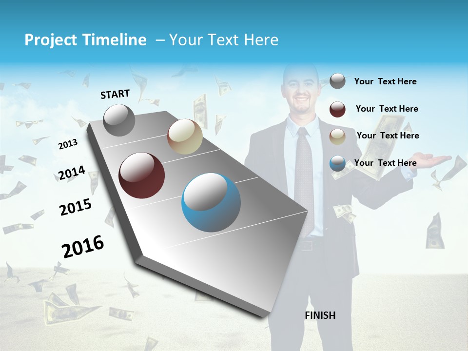 Man Standing Dollar PowerPoint Template