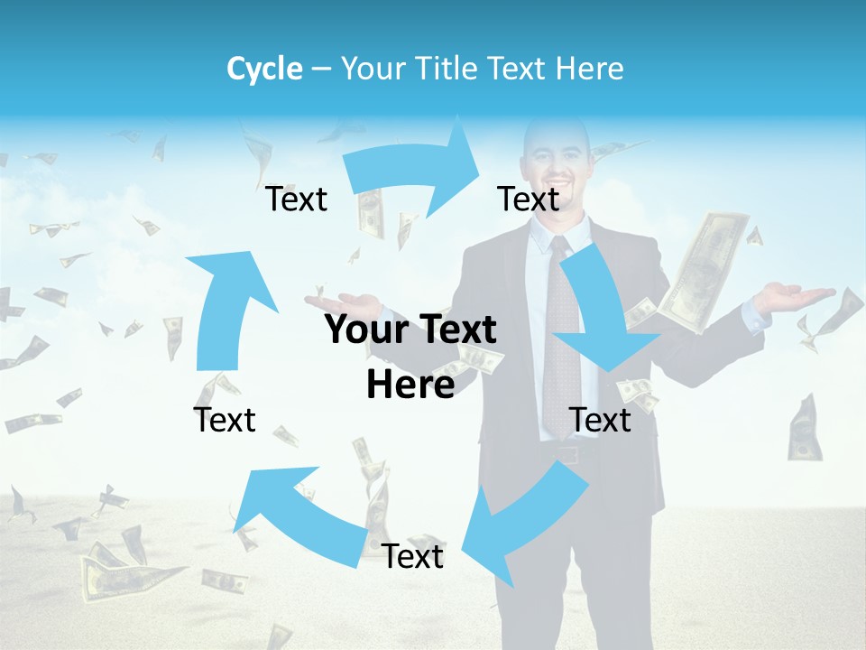 Man Standing Dollar PowerPoint Template