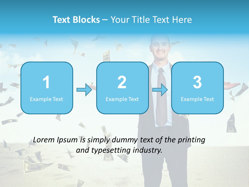 Man Standing Dollar PowerPoint Template