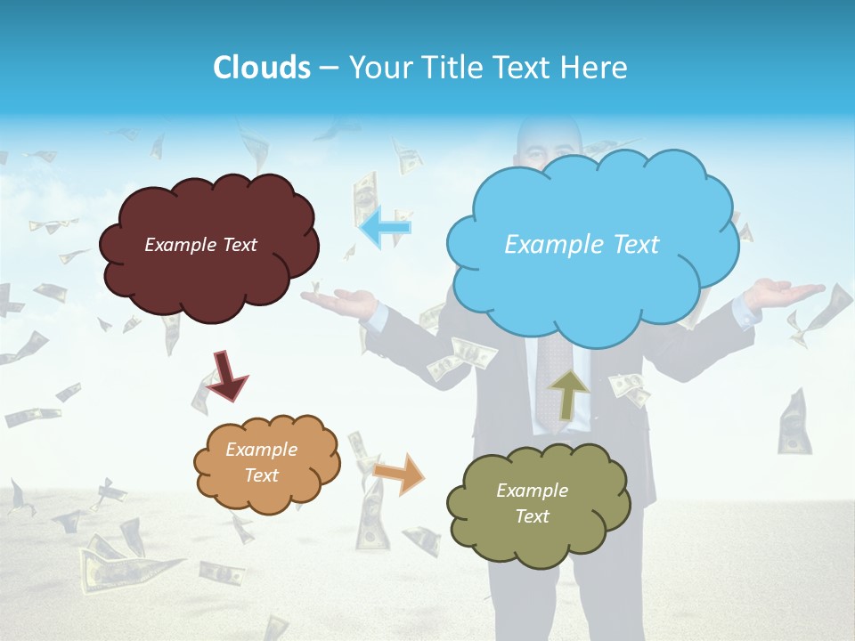 Man Standing Dollar PowerPoint Template