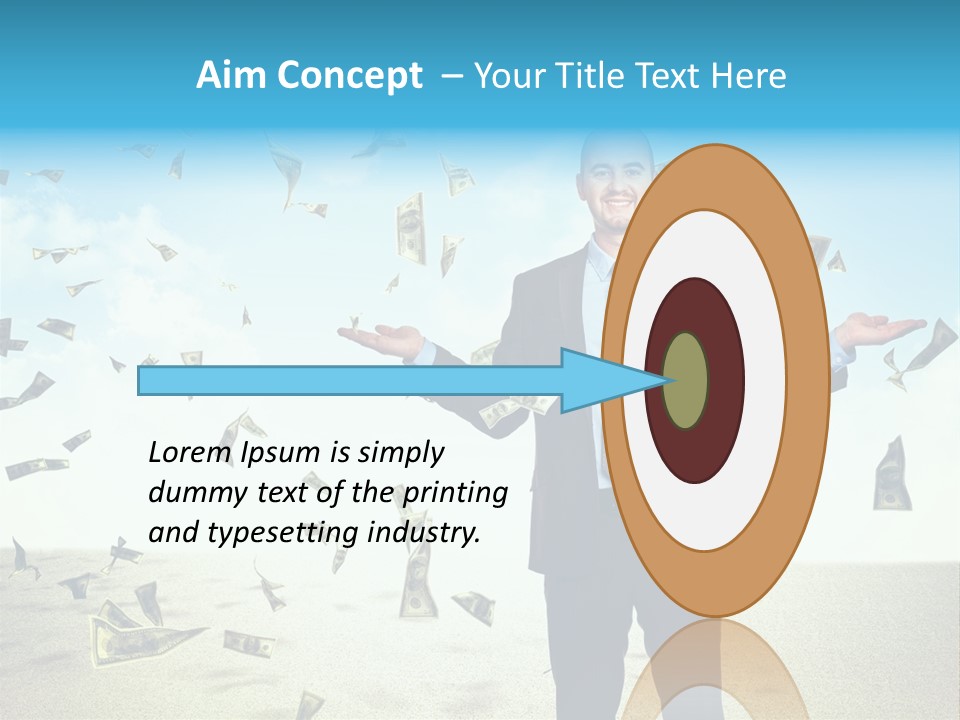 Man Standing Dollar PowerPoint Template