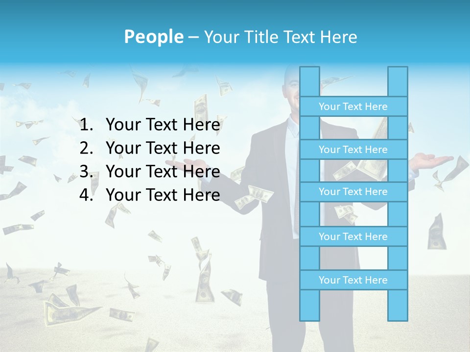 Man Standing Dollar PowerPoint Template