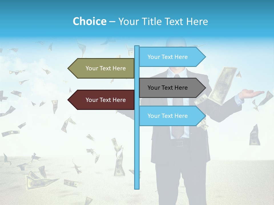 Man Standing Dollar PowerPoint Template