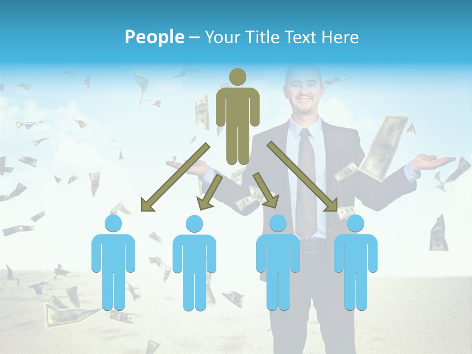 Man Standing Dollar PowerPoint Template