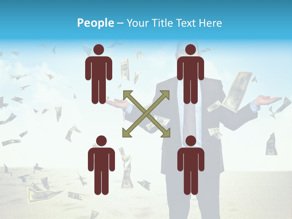 Man Standing Dollar PowerPoint Template