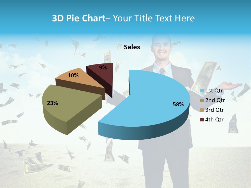 Man Standing Dollar PowerPoint Template