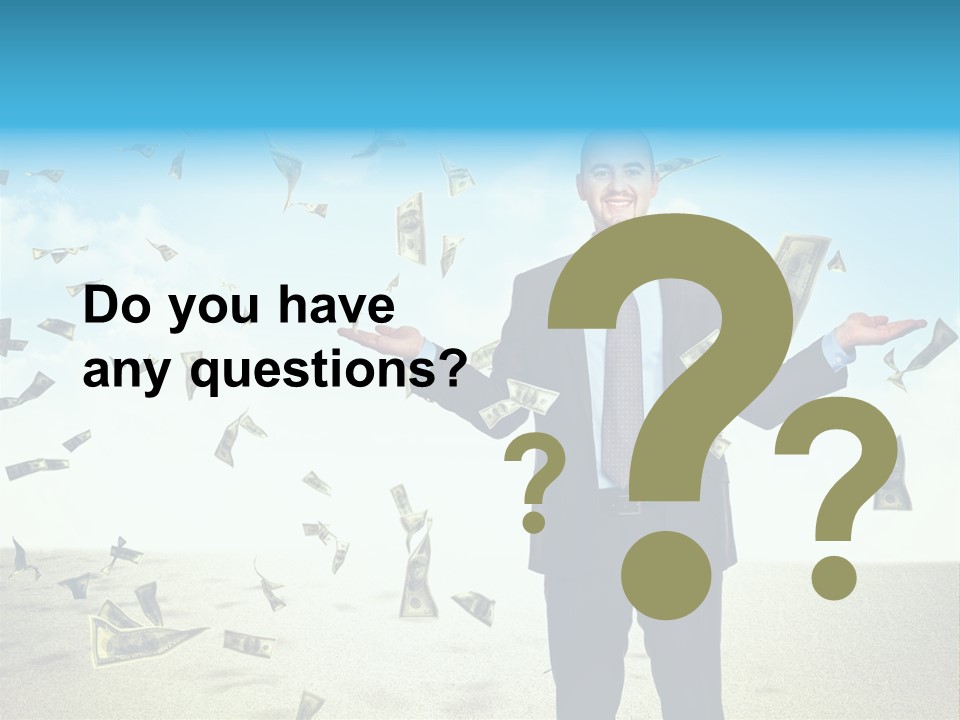 Man Standing Dollar PowerPoint Template