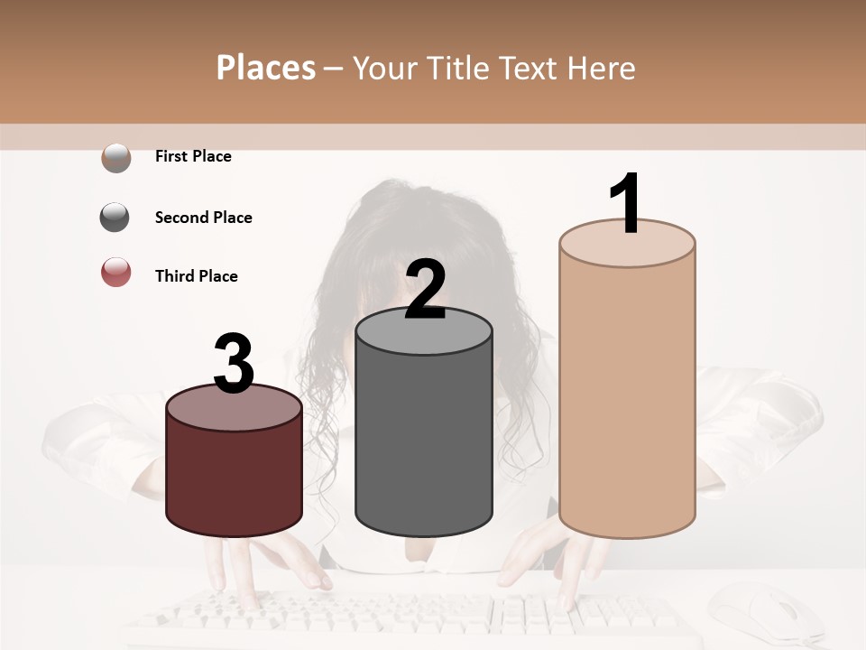 Computer Key Copy Space Young Man PowerPoint Template