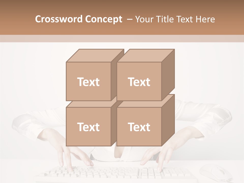Computer Key Copy Space Young Man PowerPoint Template