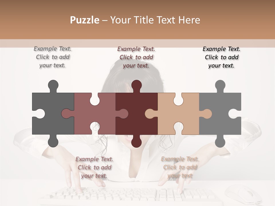 Computer Key Copy Space Young Man PowerPoint Template