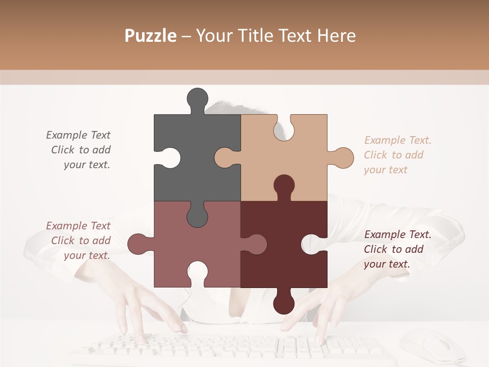 Computer Key Copy Space Young Man PowerPoint Template