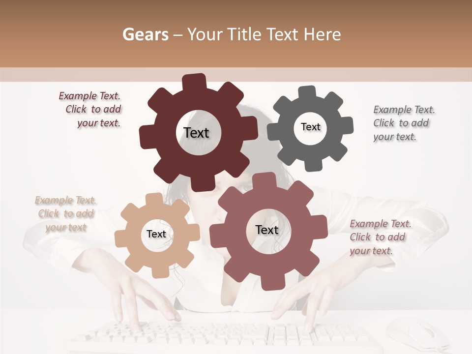 Computer Key Copy Space Young Man PowerPoint Template