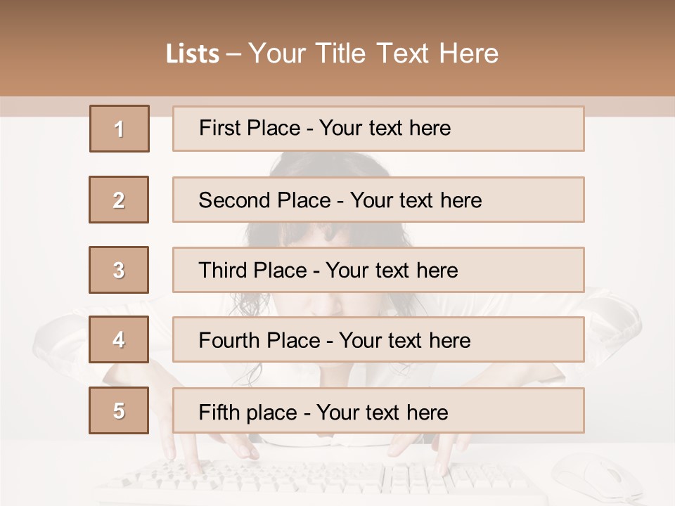 Computer Key Copy Space Young Man PowerPoint Template