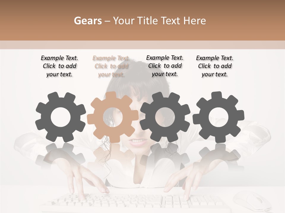 Computer Key Copy Space Young Man PowerPoint Template
