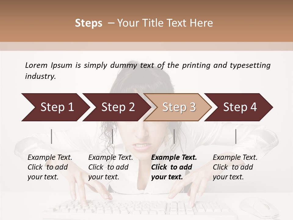 Computer Key Copy Space Young Man PowerPoint Template