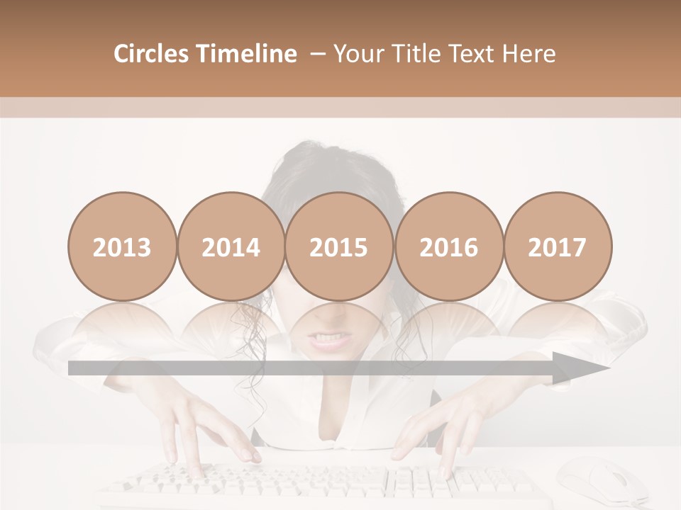 Computer Key Copy Space Young Man PowerPoint Template