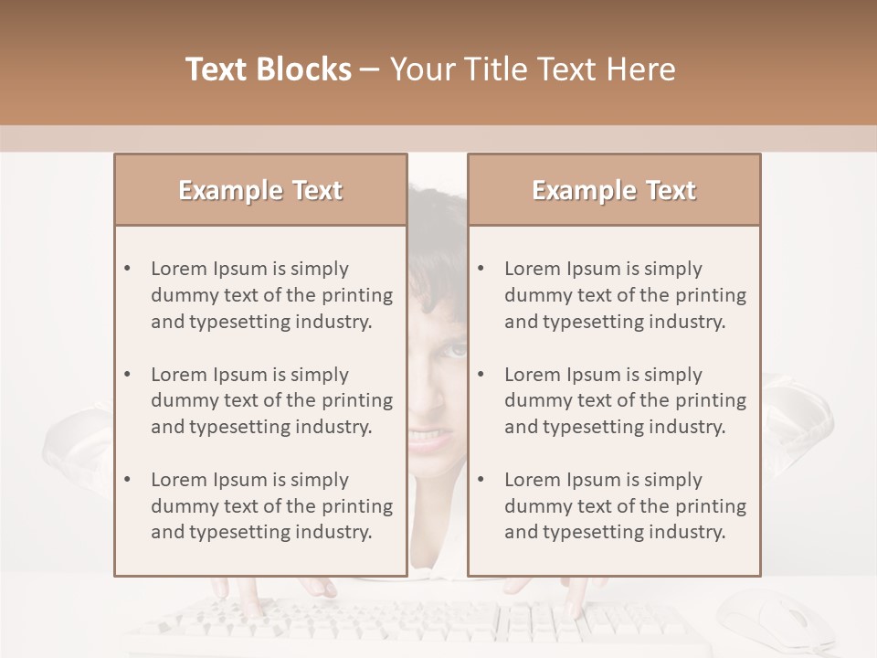 Computer Key Copy Space Young Man PowerPoint Template
