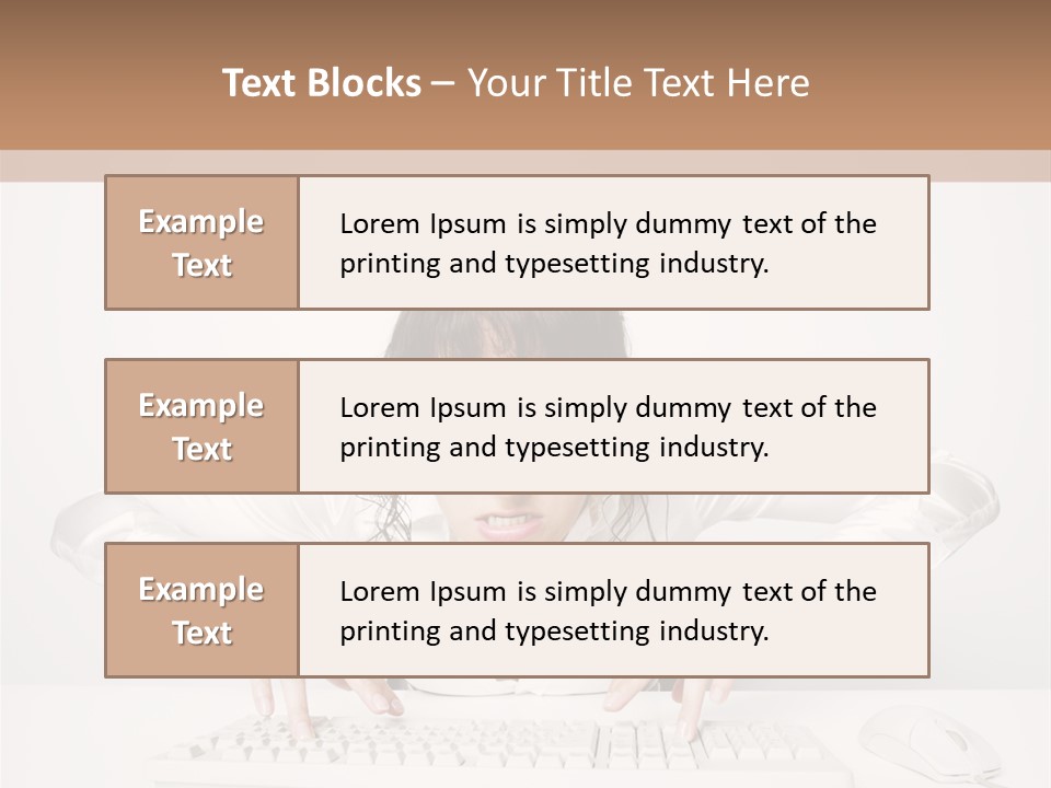 Computer Key Copy Space Young Man PowerPoint Template