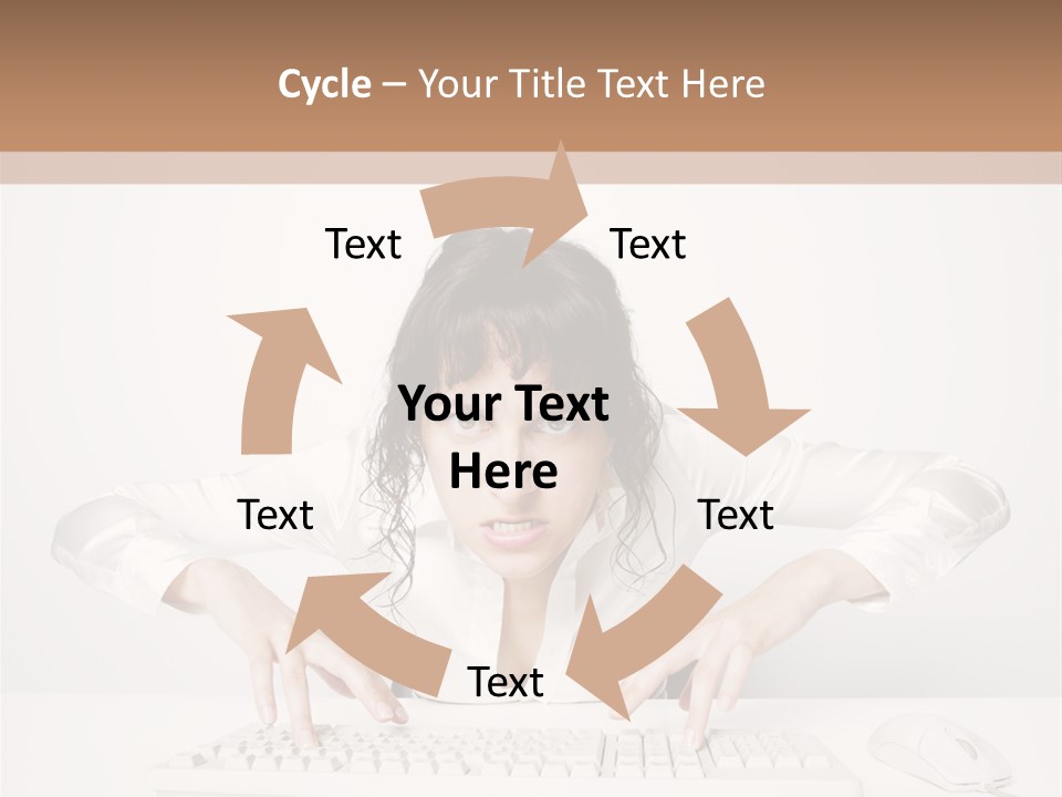 Computer Key Copy Space Young Man PowerPoint Template