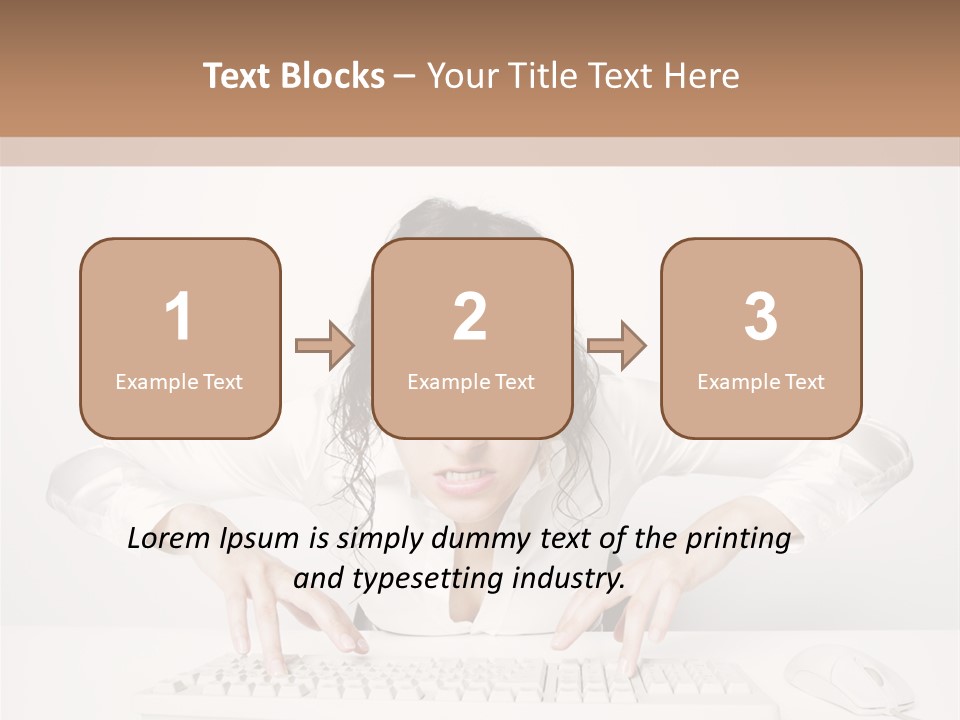 Computer Key Copy Space Young Man PowerPoint Template