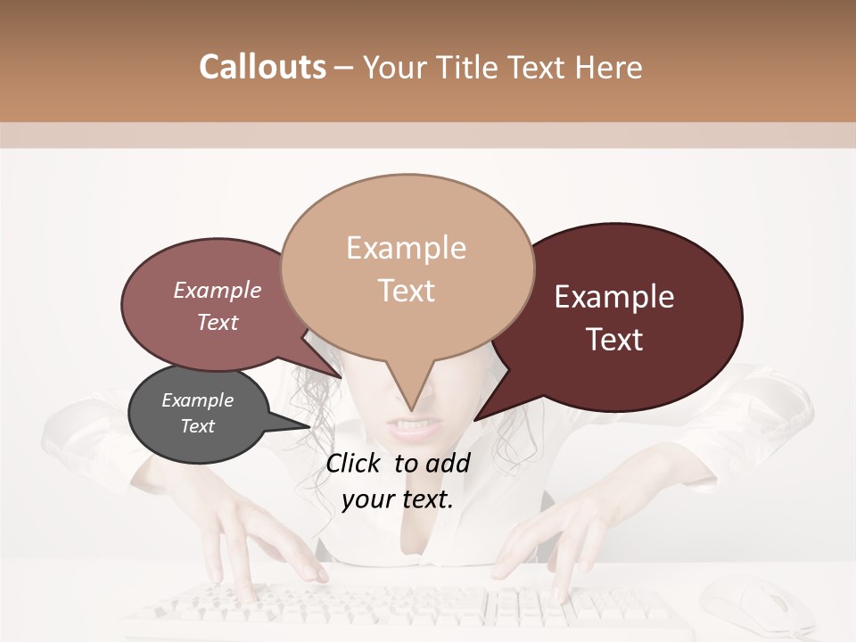 Computer Key Copy Space Young Man PowerPoint Template