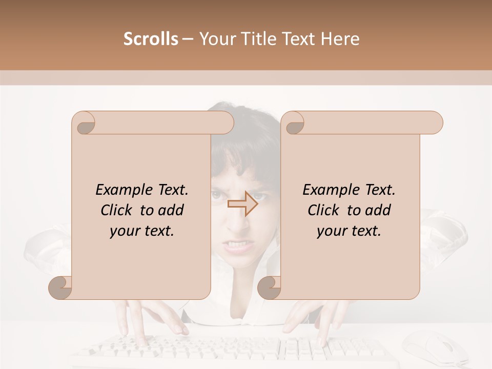 Computer Key Copy Space Young Man PowerPoint Template