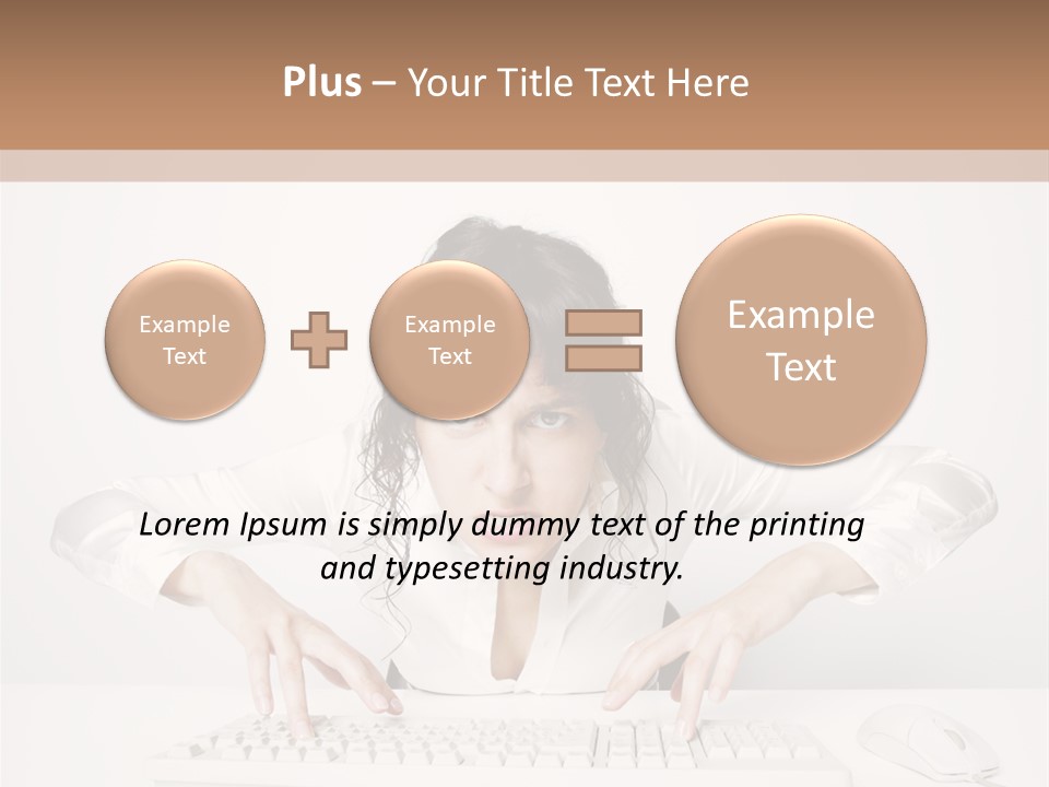 Computer Key Copy Space Young Man PowerPoint Template