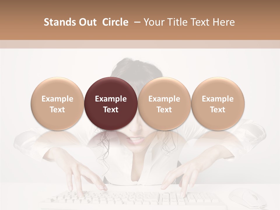 Computer Key Copy Space Young Man PowerPoint Template