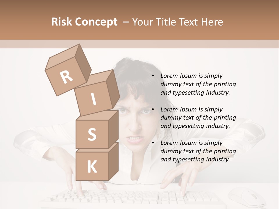 Computer Key Copy Space Young Man PowerPoint Template