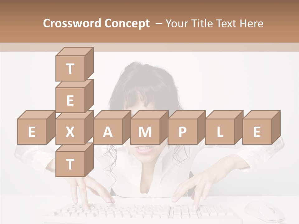Computer Key Copy Space Young Man PowerPoint Template