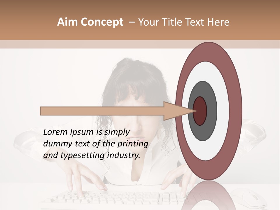 Computer Key Copy Space Young Man PowerPoint Template