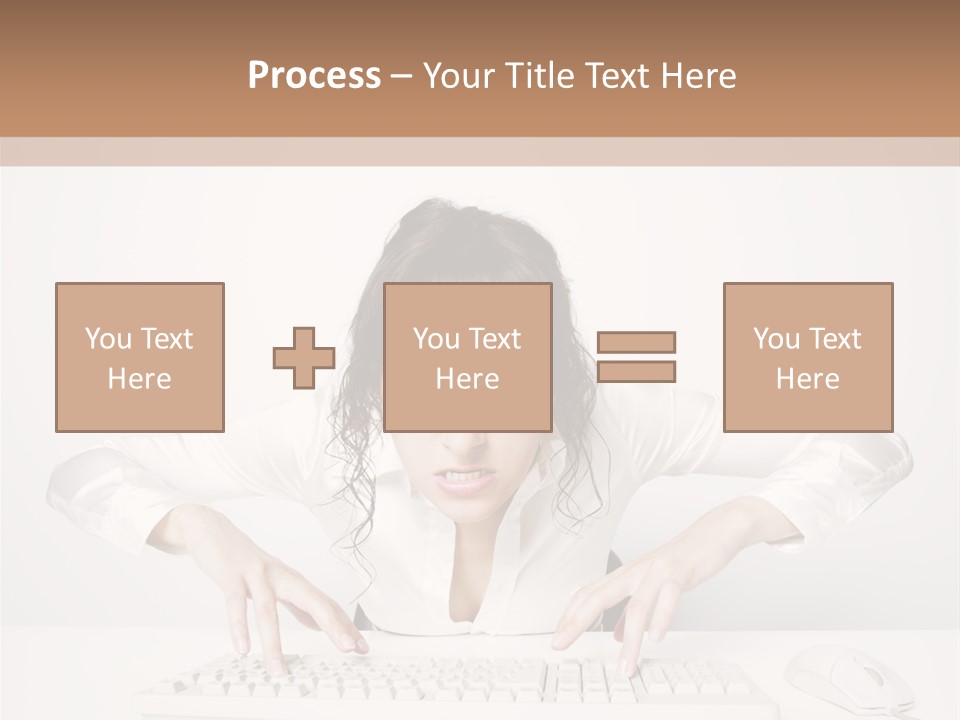 Computer Key Copy Space Young Man PowerPoint Template